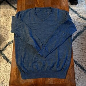 J. Crew Factory Textured Cotton V-Neck Sweater